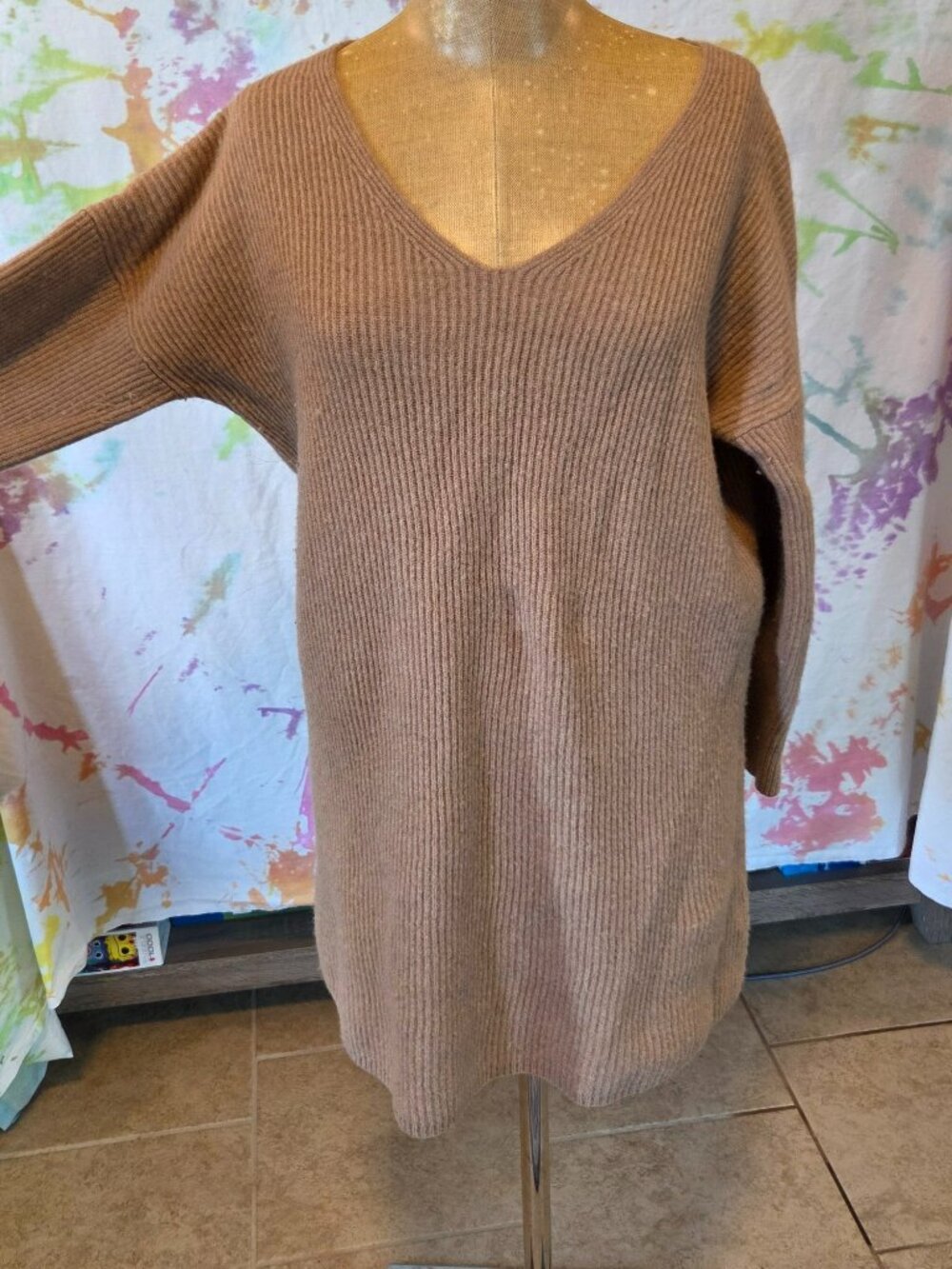 Madewell Tan Knit Sweater Dress